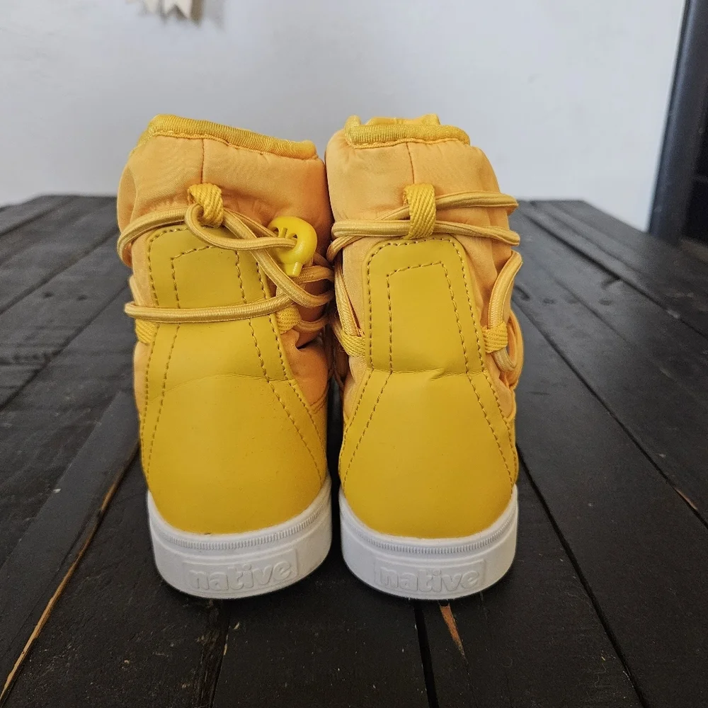 Native Kids 13 Chamonix Yellow High-Top Winter Snow Boots Puffy Quilted Fleece